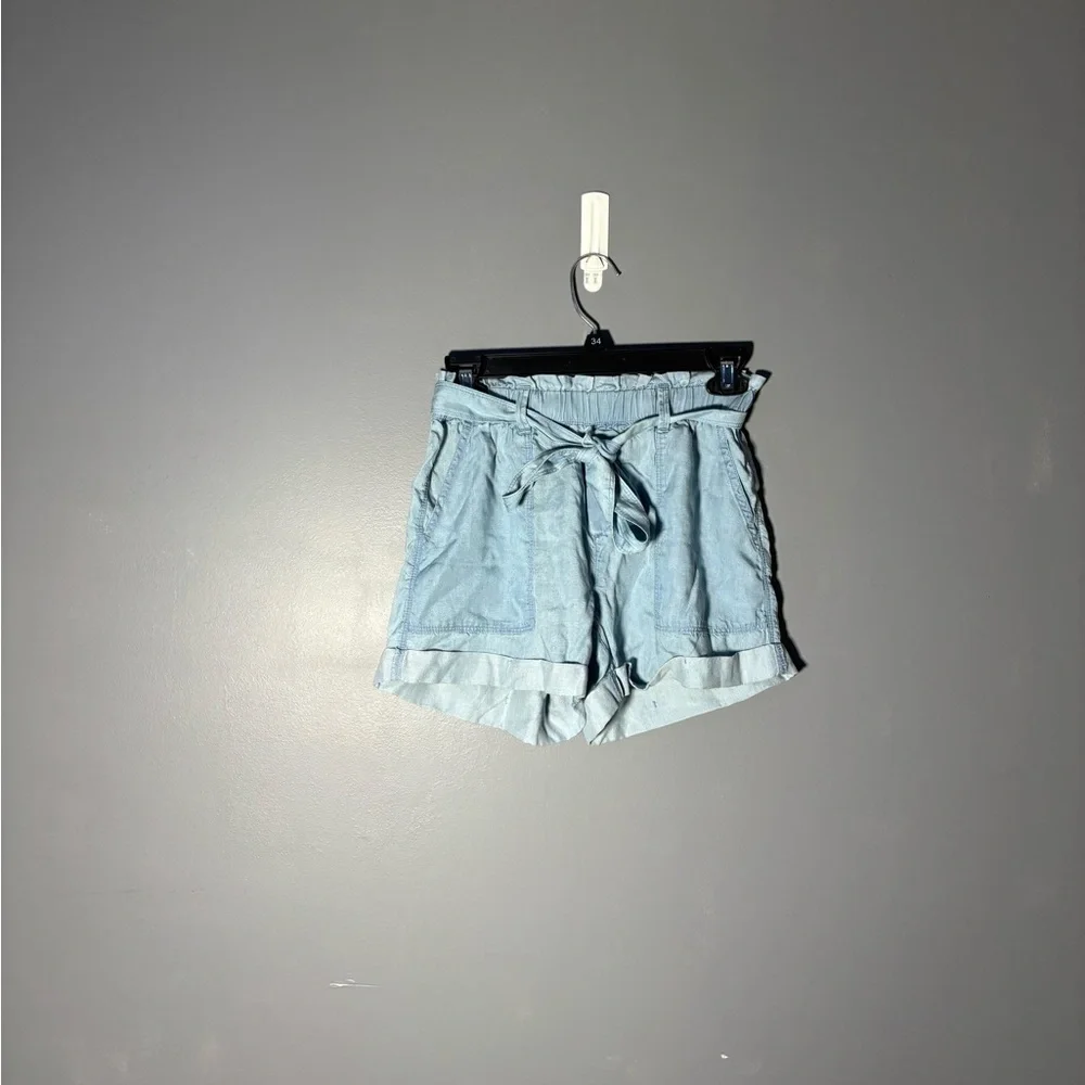 Aerie Light Blur Chambray Paperbag Shorts Size XS - Picture 2 of 5
